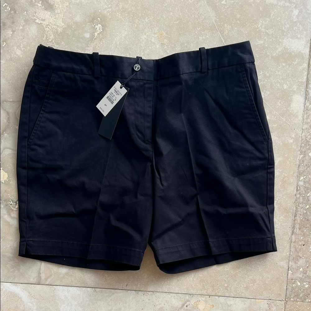 NWT Talbots Black Tailored Shorts Size 8P 6 inch inseam
